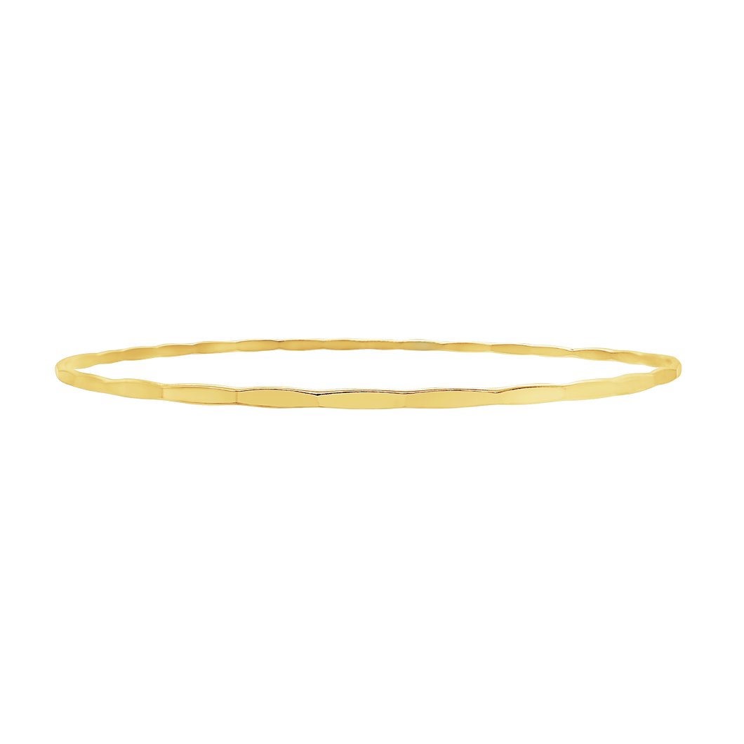 Hammered Wire Bangle Bracelet in Gold Filled