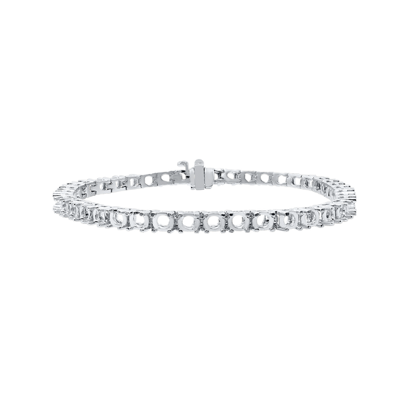 4 Prong Round Tennis Bracelet Mounting in 14K Gold (.20 ct / 3.8 mm)