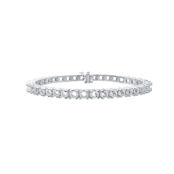 4 Prong Round Tennis Bracelet Mounting in 14K Gold (.25 ct / 4.0 mm)