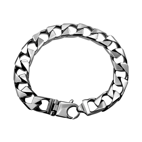 Square Curb Bracelet in Sterling Silver