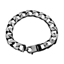 Load image into Gallery viewer, Square Curb Bracelet in Sterling Silver Black Ruthenium Finish
