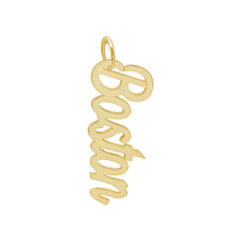 Load image into Gallery viewer, Boston Name Plate Charm in Sterling Silver
