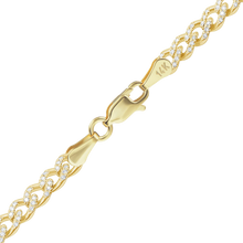 Load image into Gallery viewer, Bowery Curb Bracelet with Pave Set Diamonds in 14K Yellow Gold
