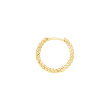 Load image into Gallery viewer, Hoop Earring with Rope Design in 14K Gold
