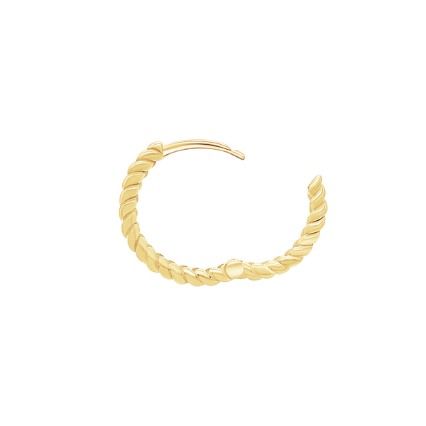 Hoop Earring with Rope Design in 14K Gold