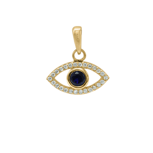 ITI NYC Evil Eye Pendant with Diamonds in 14K Gold