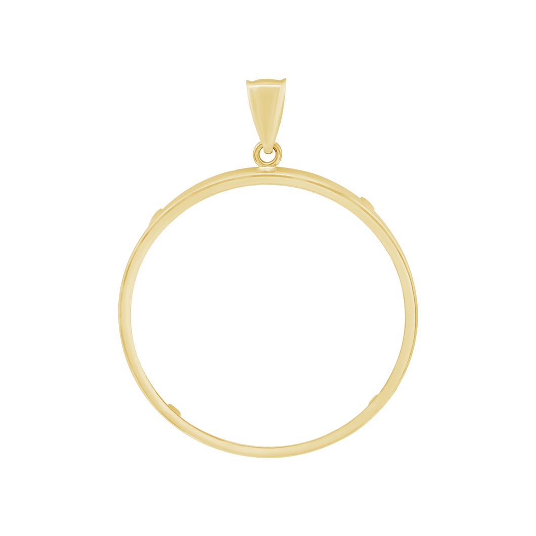 Plain 50 Peso Coin Frame in 14K Gold