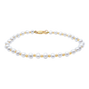 Organic Freshwater Pearl Beaded Anklet in 14K Yellow Gold