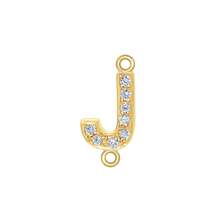 Load image into Gallery viewer, Small Initial Charm with Natural Diamonds with 2 Jump Rings (.005 ct)
