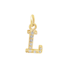 Large Initial Charm with Lab Grown Diamonds in 14K Gold