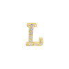 Large Initial Charm with Natural Diamonds Finding in 14K Gold