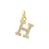 Large Initial Charm with Lab Grown Diamonds in 14K Gold