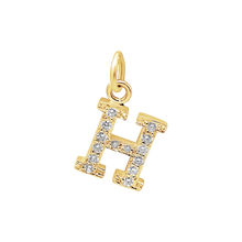 Load image into Gallery viewer, Large Initial Charm with Lab Grown Diamonds in 14K Gold
