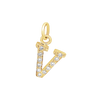 Large Initial Charm with Lab Grown Diamonds in 14K Gold