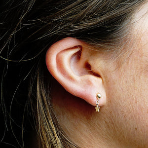 Fallen Star Ball Earrings in 14K Gold