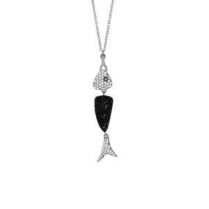 Fish Necklace in Sterling Silver (58 x 10 mm)