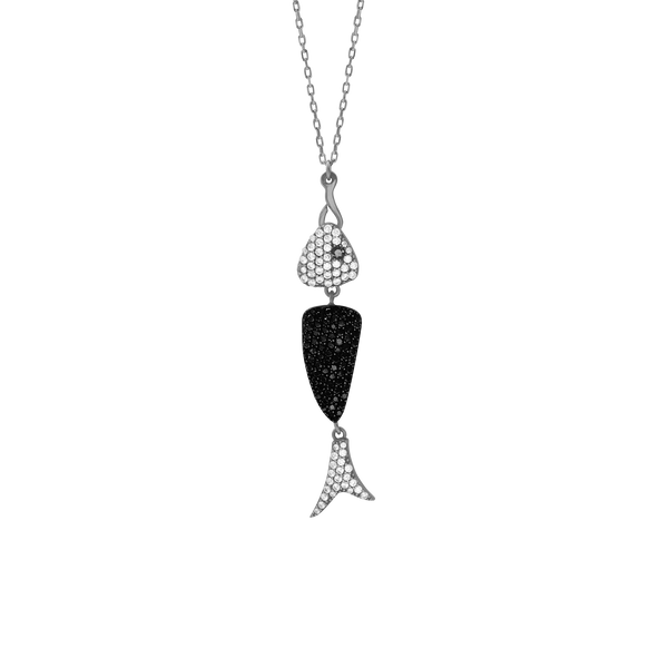 Fish Necklace in Sterling Silver (58 x 10 mm)