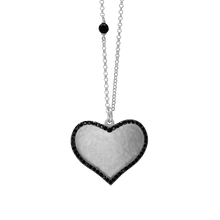 Load image into Gallery viewer, Accented Heart Disc Necklace in Sterling Silver (25 x 25 mm)
