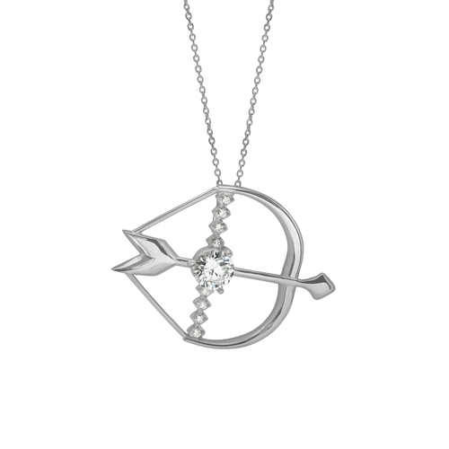 Bow & Arrow Necklace in Sterling Silver (24 x 33 mm)