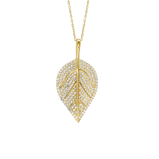 Leaf Necklace in Sterling Silver (37 x 19 mm)