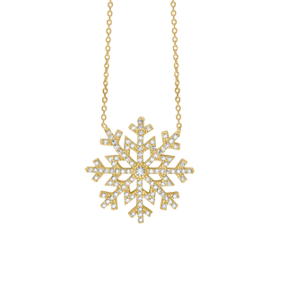 Glitter Snowflake Necklace in Sterling Silver (24 x 23 mm)