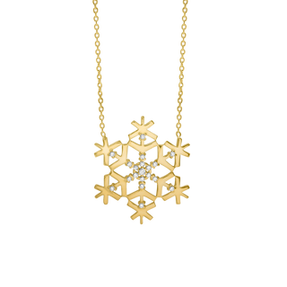 6 Point Snowflake Necklace in Sterling Silver (24 x 24 mm)