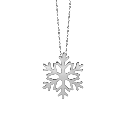 Solo Snowflake Necklace in Sterling Silver(28 x 24 mm)