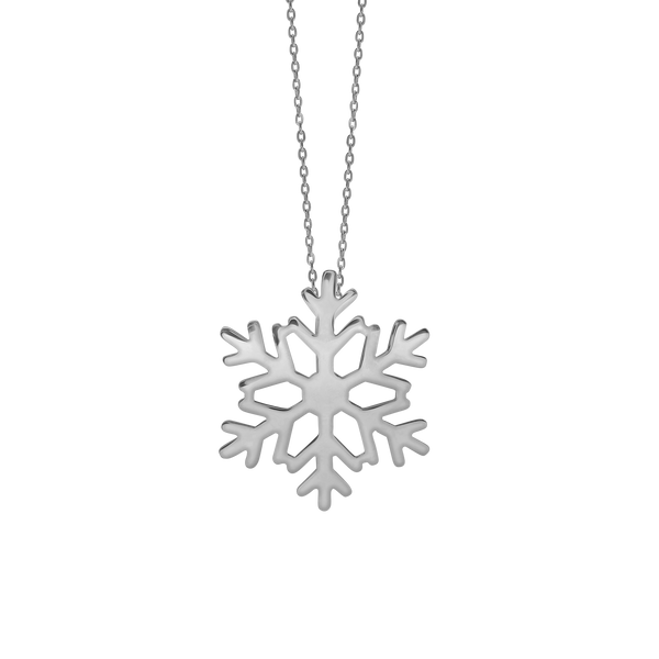Solo Snowflake Necklace in Sterling Silver(28 x 24 mm)