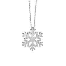 Load image into Gallery viewer, Solo Snowflake Necklace in Sterling Silver(28 x 24 mm)
