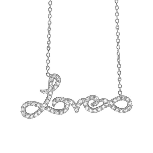 Love & Infinity Necklace in Sterling Silver (31 x 13 mm)