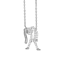 Load image into Gallery viewer, Aquarius Necklace with Cubic Zirconia in Sterling Silver (17 x 10 mm)
