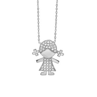 Girl Necklace in Sterling Silver (20 x 18 mm)