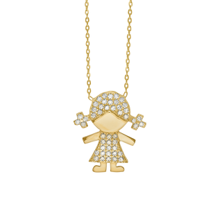 Girl Necklace in Sterling Silver (20 x 18 mm)