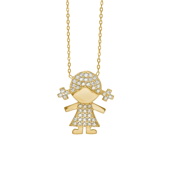Girl Necklace in Sterling Silver (20 x 18 mm)