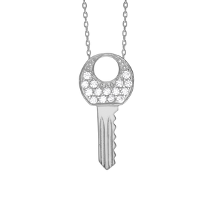 Key Necklace in Sterling Silver (23 x 11 mm)
