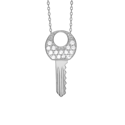 Key Necklace in Sterling Silver (23 x 11 mm)