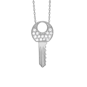 Key Necklace in Sterling Silver (23 x 11 mm)