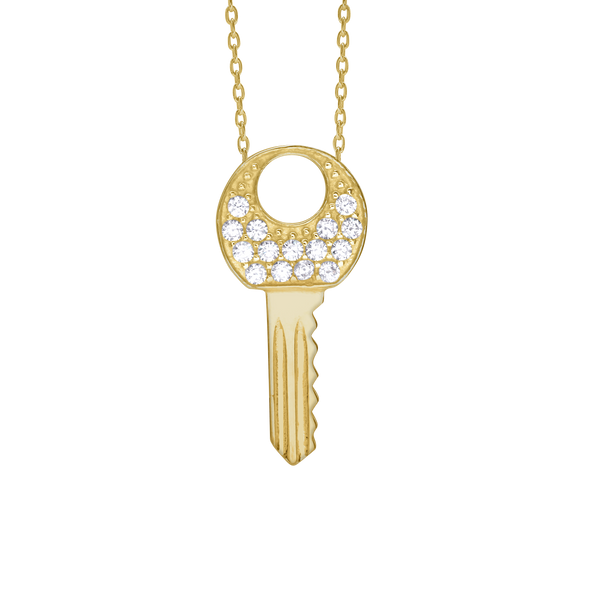 Key Necklace in Sterling Silver (23 x 11 mm)