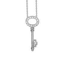 Load image into Gallery viewer, Oval Key Necklace in Sterling Silver (26 x 10 mm)
