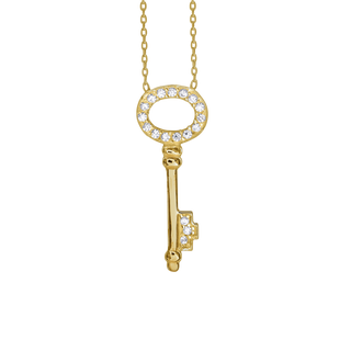 Oval Key Necklace in Sterling Silver (26 x 10 mm)