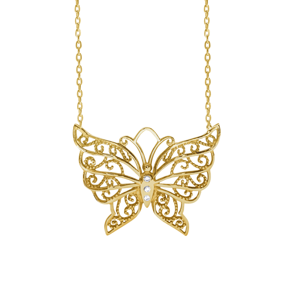 Butterfly Necklace in Sterling Silver (19 x 24 mm)