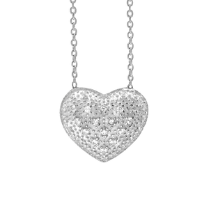 Full Heart Necklace in Sterling Silver (17 x 17 mm)