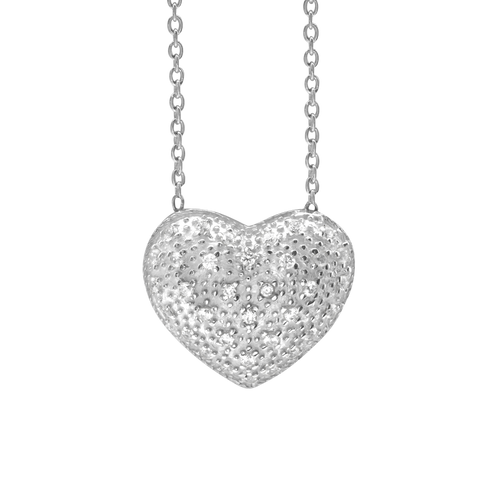 Full Heart Necklace in Sterling Silver (17 x 17 mm)