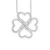 Four Heart Clover Necklace in Sterling Silver (25 x 25 mm)
