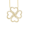 Four Heart Clover Necklace in Sterling Silver (25 x 25 mm)