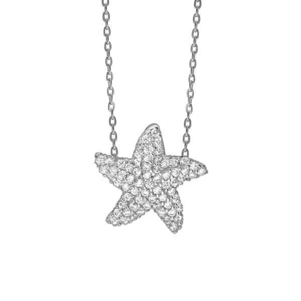 Starfish Necklace in Sterling Silver (15 x 15 mm)