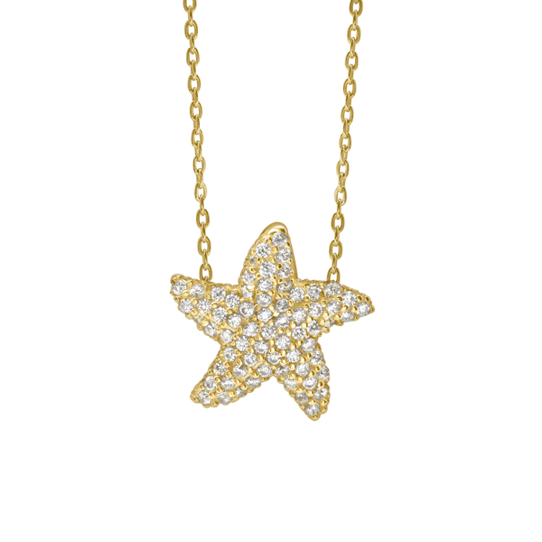 Starfish Necklace in Sterling Silver (15 x 15 mm)