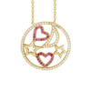 Heart, Moon & Stars Necklace in Sterling Silver (25 x 25 mm)