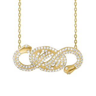 Double Headed Snake Necklace in Sterling Silver (28 x 12 mm)