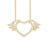 Winged Heart Necklace in Sterling Silver (16 x 29 mm)